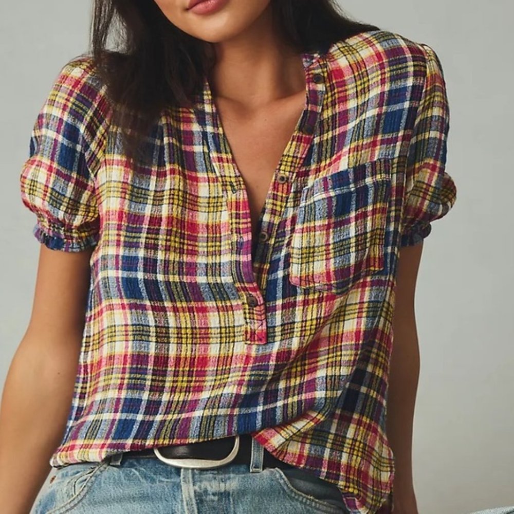 Anthropologie Aly Puff-Sleeve Blouse